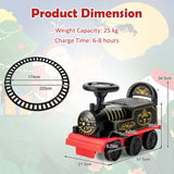 NNECW 6V Electric Kids Ride On Train Toy with Track &amp;amp; 6 Wheels-Black