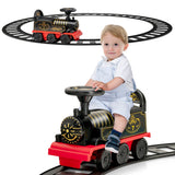 NNECW 6V Electric Kids Ride On Train Toy with Track &amp;amp; 6 Wheels-Black
