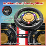 NNECW 6V Electric Kids Ride On Train Toy with Track &amp;amp; 6 Wheels-Black