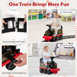NNECW 6V Electric Kids Ride On Train Toy with Track &amp;amp; 6 Wheels-Black