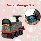 NNECW 6V Electric Kids Ride On Train Toy with Track &amp;amp; 6 Wheels-Black