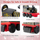 NNECW 6V Electric Kids Ride On Train Toy with Track &amp;amp; 6 Wheels-Black