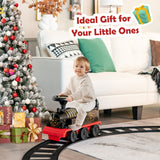 NNECW 6V Electric Kids Ride On Train Toy with Track &amp;amp; 6 Wheels-Black