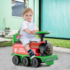 NNECW 6V Electric Kids Ride On Train Toy with Track &amp;amp; 6 Wheels-Green