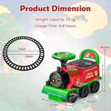 NNECW 6V Electric Kids Ride On Train Toy with Track &amp;amp; 6 Wheels-Green