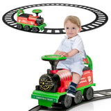NNECW 6V Electric Kids Ride On Train Toy with Track &amp;amp; 6 Wheels-Green