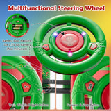 NNECW 6V Electric Kids Ride On Train Toy with Track &amp;amp; 6 Wheels-Green