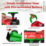 NNECW 6V Electric Kids Ride On Train Toy with Track &amp;amp; 6 Wheels-Green