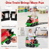 NNECW 6V Electric Kids Ride On Train Toy with Track &amp;amp; 6 Wheels-Green