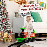 NNECW 6V Electric Kids Ride On Train Toy with Track &amp;amp; 6 Wheels-Green