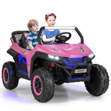 NNECW 12V 2-Seater Kids Ride On Car  with Light Music &amp;amp; Electric Remote Control-Pink