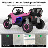 NNECW 12V 2-Seater Kids Ride On Car  with Light Music &amp;amp; Electric Remote Control-Pink