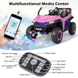 NNECW 12V 2-Seater Kids Ride On Car  with Light Music &amp;amp; Electric Remote Control-Pink