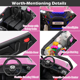 NNECW 12V 2-Seater Kids Ride On Car  with Light Music &amp;amp; Electric Remote Control-Pink