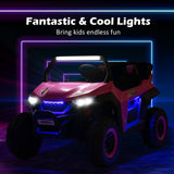 NNECW 12V 2-Seater Kids Ride On Car  with Light Music &amp;amp; Electric Remote Control-Pink