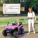NNECW 12V 2-Seater Kids Ride On Car  with Light Music &amp;amp; Electric Remote Control-Pink