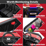 NNECW 12V 2-Seater Kids Ride On Car  with Light Music &amp;amp; Electric Remote Control-Red