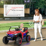 NNECW 12V 2-Seater Kids Ride On Car  with Light Music &amp;amp; Electric Remote Control-Red