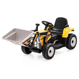 NNECW 12V Kids Ride on Excavator with Adjustable Arm and Bucket-Yellow