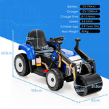 NNECW 12V Kids Ride on Road Roller with 2.4G Remote Control &amp; LED Lights-Blue