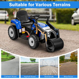 NNECW 12V Kids Ride on Road Roller with 2.4G Remote Control &amp; LED Lights-Blue
