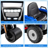 NNECW 12V Kids Ride on Road Roller with 2.4G Remote Control &amp; LED Lights-Blue
