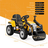 NNECW 12V Kids Ride on Road Roller with 2.4G Remote Control &amp; LED Lights-Yellow