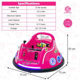 NNECW 12V Electric Ride On Car with Remote Control for Kids-Pink
