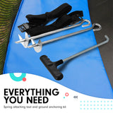 NNEDPE 8Ft Outdoor Round Blue Trampoline for Kids and Children