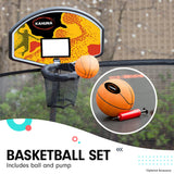 NNEDPE Blizzard 8ft Trampoline Blue with Basketball Set