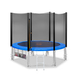 NNEDPE 8Ft Outdoor Round Blue Trampoline for Kids and Children