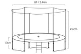 NNEDPE Blizzard 8ft Trampoline Rainbow