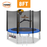 NNEDPE Blizzard 8ft Trampoline Blue with Basketball Set