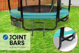 NNEDPE Trampoline 14 ft with Basketball set - Green