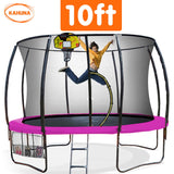NNEDPE Trampoline 10ft with  Basket ball set - Pink