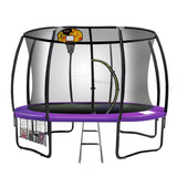 NNEDPE Trampoline 14 ft with Basketball set - Purple