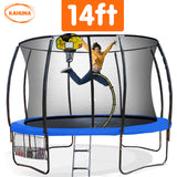 NNEDPE Trampoline 14 ft with Basketball set - Blue