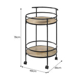 NNEDPE Reno Mini Bar Cart Caddy - Grey Oak