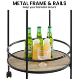 NNEDPE Reno Mini Bar Cart Caddy - Grey Oak