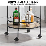 NNEDPE Reno Mini Bar Cart Caddy - Grey Oak