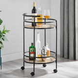 NNEDPE Reno Mini Bar Cart Caddy - Grey Oak