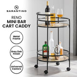NNEDPE Reno Mini Bar Cart Caddy - Grey Oak