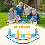 NNECW Kids Metal Rocking Seesaw with Handlebars for Indoor &amp; Outdoor Play-Blue