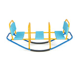 NNECW Kids Metal Rocking Seesaw with Handlebars for Indoor &amp; Outdoor Play-Blue