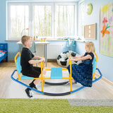 NNECW Kids Metal Rocking Seesaw with Handlebars for Indoor &amp; Outdoor Play-Blue