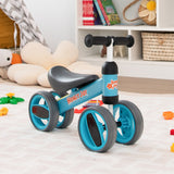 NNECW Baby Balance Bike with 4 Wheels &amp; Limited Steering for 1-2 Years Old-Blue