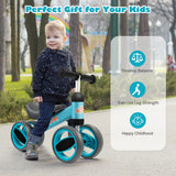 NNECW Baby Balance Bike with 4 Wheels &amp; Limited Steering for 1-2 Years Old-Blue