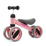NNECW Baby Balance Bike with 4 Wheels &amp; Limited Steering for 1-2 Years Old-Pink