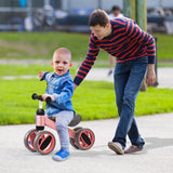 NNECW Baby Balance Bike with 4 Wheels &amp; Limited Steering for 1-2 Years Old-Pink