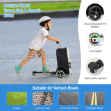 NNECW 2-IN-1 Skateboard Luggage with 3 Color Lighted Wheels for Kids-White